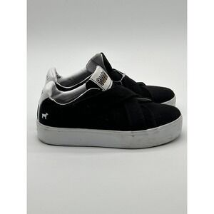 Goats Women's Black Canvas Crisscross Straps Platform Slip-On Sneakers SZ 9.5